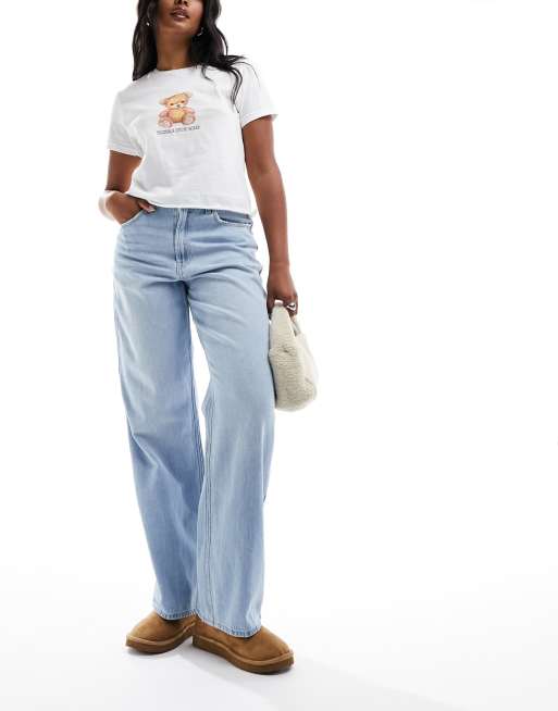 Hollister – Weite Jeans in Hellblau mit hohem Bund, 3 von 5