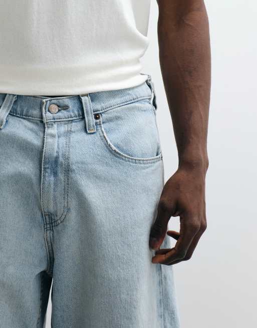 Hollister – Weite Jeans-Jorts in hellblauer Waschung, 3 von 5