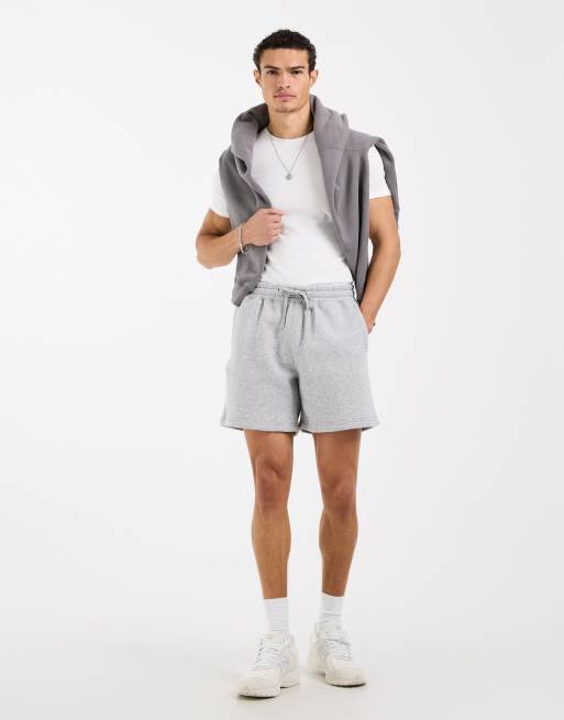 Hollister – Weite, knöchellange Fleece-Shorts in Grau, 2 von 5
