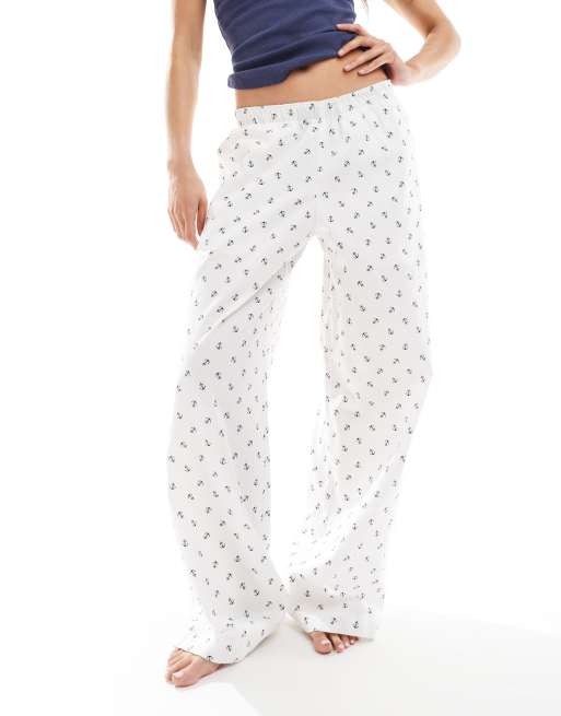 Hollister – Weite Pyjama-Hose mit niedrigem Bund und Ankermuster, 2 von 4