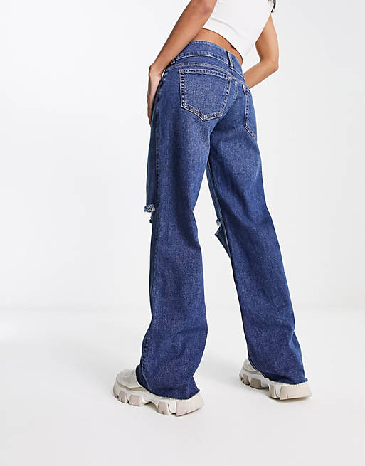 Hollister – Weite Vintage-Jeans in mittelblauer Waschung mit niedrigem Bund  | ASOS