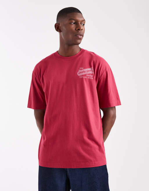 Hollister – Weites T-Shirt in Rot mit Rückenprint, 3 von 5