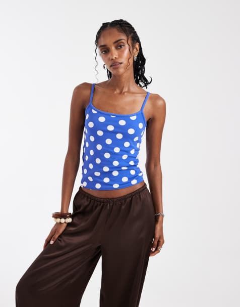 Hollister – Wendbares Camisole in Blau mit eckigem Ausschnitt und Polka Dots - view 1