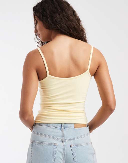 Hollister – Wendbares Camisole-Oberteil in Gelb mit Mini-Blumengrafik, 4 von 4