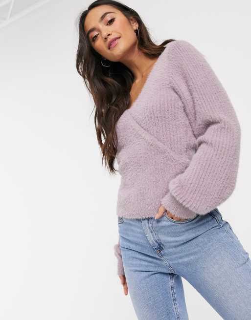 Hollister – Wickelpullover in Blau