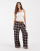 Hollister wide leg flannel pyjama bottoms in brown plaid