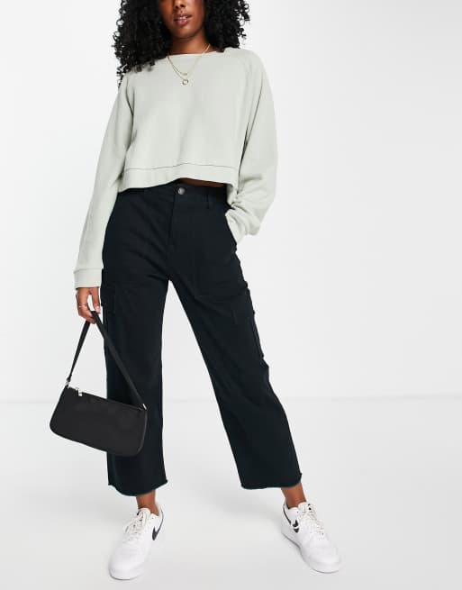Hollister wide leg pants in black