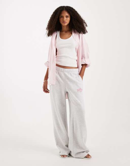 Hollister wide leg sweatpants in gray