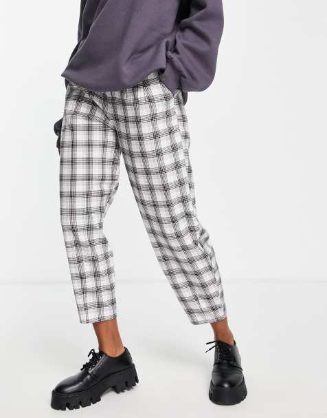 Parma checked cropped trousers outlet