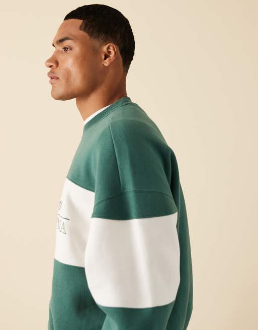 Hollister - Wijd sweatshirt met print op de voorkant in groen, 4 van 5