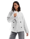 [Hollister] Hollister wool blend classic jacket in light grey XL Light grey