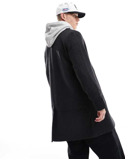 Hollister wool fashion overcoat in charcoal