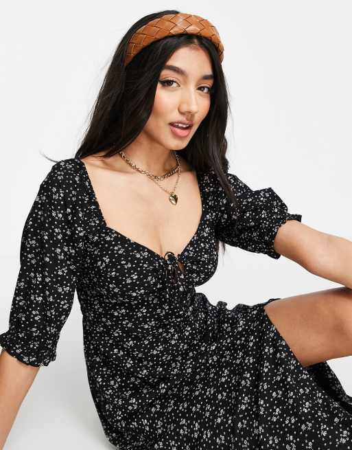 Hollister black floral dress on sale