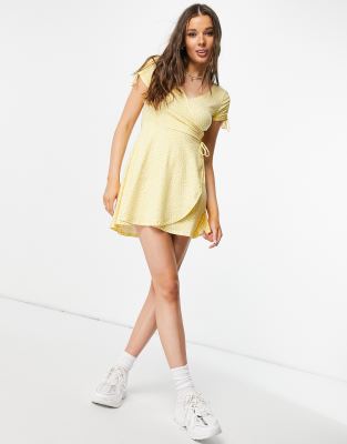 柔らかい ホリスター Hollister レディース ワンピース ラップドレス ワンピース ドレス Wrap Dress In Yellow Floral イエローフローラル 代引不可 Lovemesomegadgets Com