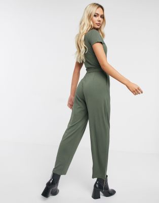 hollister crop wide leg jumpsuit