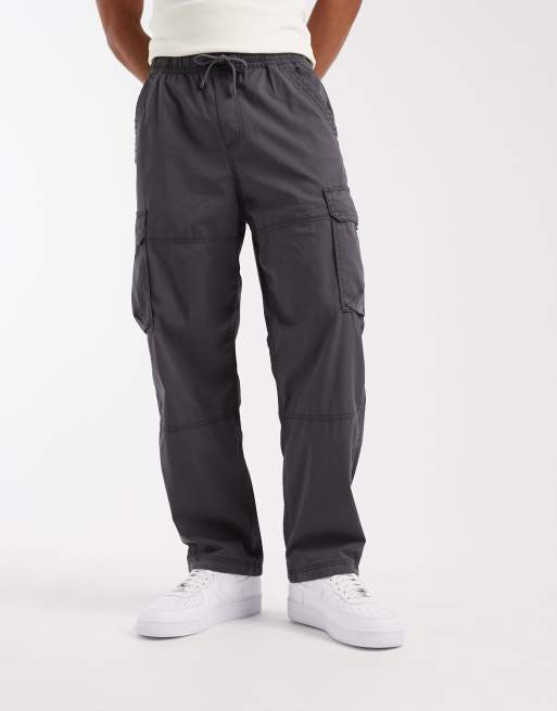 Hollister y2k baggy cargo pants in dark grey, 2 of 5