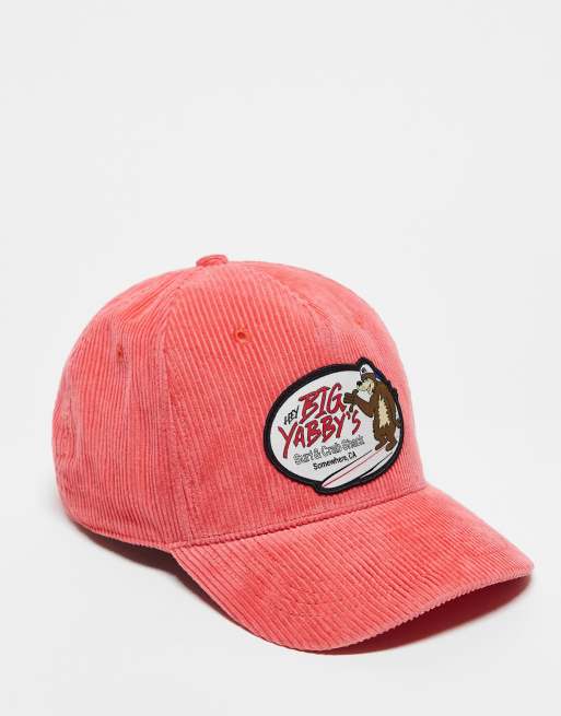 Hollister - Y2K geribbelde pet met surfprint in rood