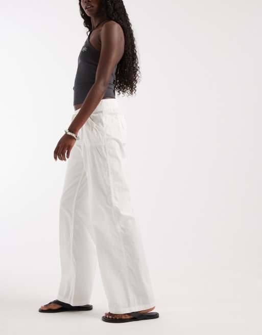 Hollister y2k low rise utility pull on pants in ecru, 2 of 5