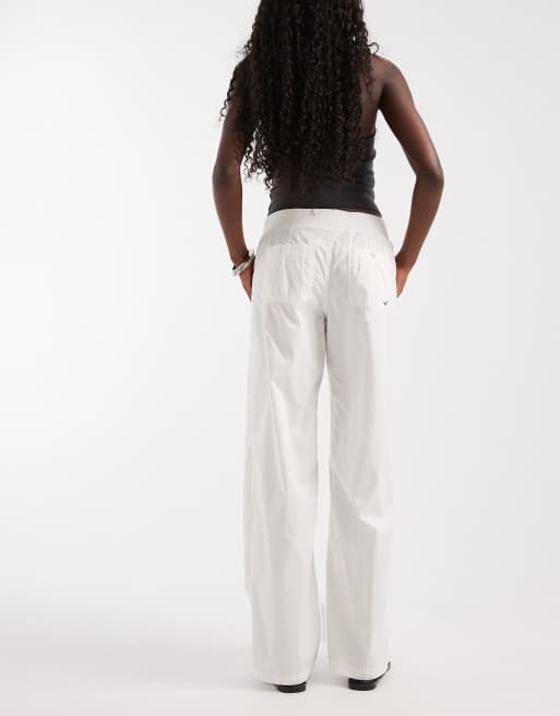 Hollister y2k low rise utility pull on trousers in ecru, 5 of 5
