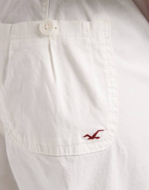 Hollister – y2k – Naturvita cargobyxor med låg midja och elastisk midja, 4 av 5
