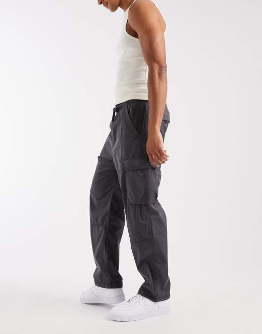 Hollister - Y2k - Pantalon cargo baggy - Gris foncé