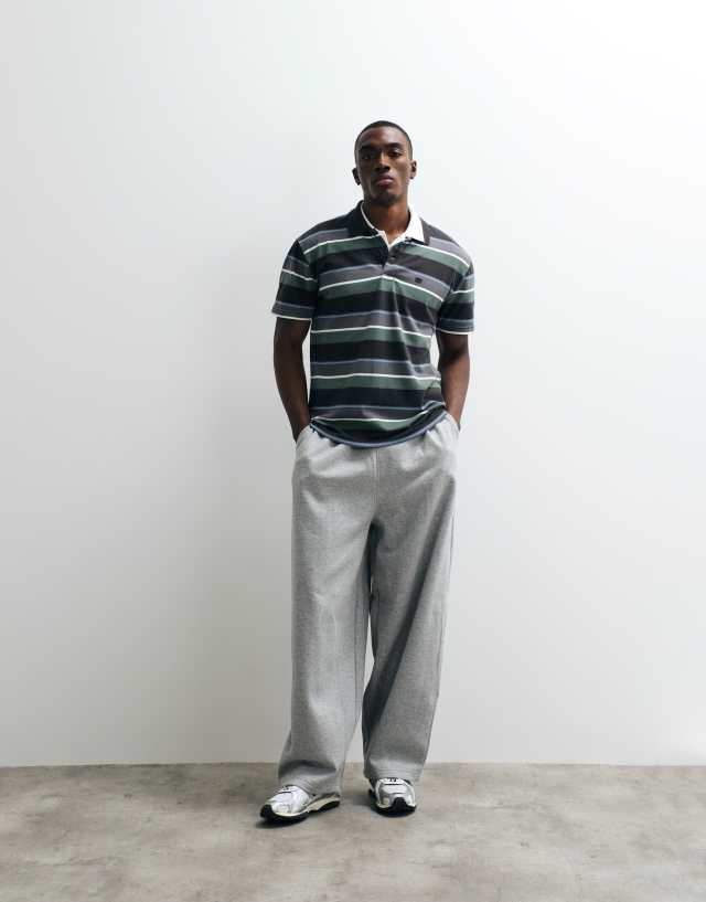Hollister y2k short sleeve polo in blue and black stripe | ASOS