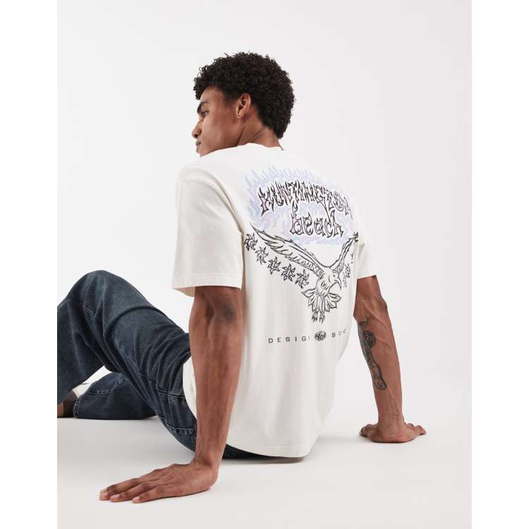 Hollister y2k surf back graphic T-shirt in white | ASOS