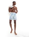 [Hollister] Hollister Y2K swim shorts in vintage blue coast print-Multi S MULTI