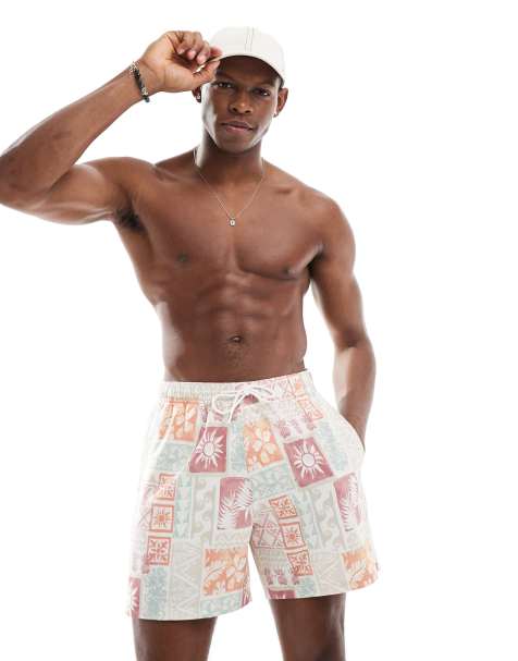 Hollister Y2K swim shorts in vintage malibu print - view 1