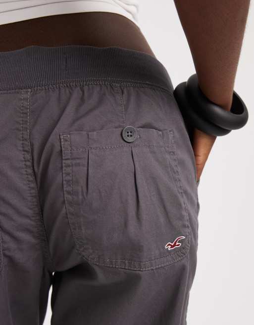 Hollister – Y2k – Utility-Schlupfhose in Anthrazit mit niedrigem Bund, 3 von 5