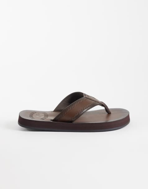 Hollister – Zehenstegsandalen aus Kunstleder in Dunkelbraun - view 1