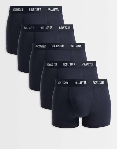 Hollister – Zestaw 5 par czarnych bokserek z logo w talii - view 1