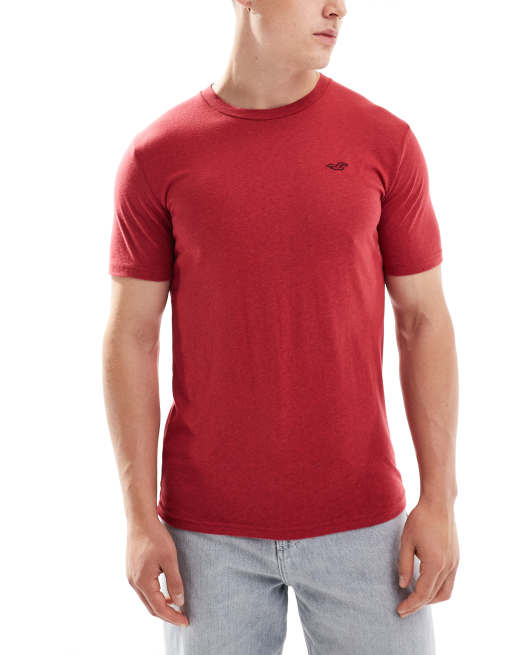 Hollister – Zestaw 5 T-shirtów z logo, w kolorach: niebieskim,czerwonym i neutralnym melanżowym