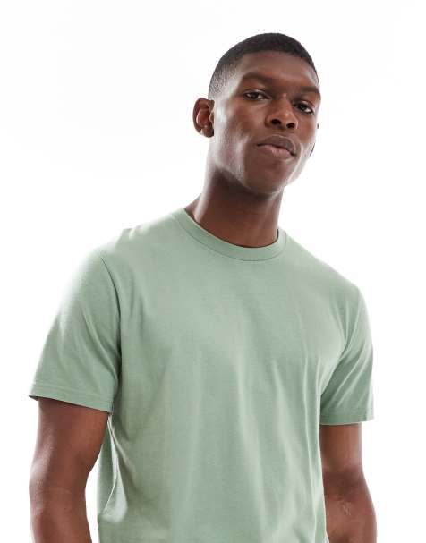 Hollister – Zielony T-shirt o klasycznym kroju, z krótkimi rękawami i logo na piersi - view 1