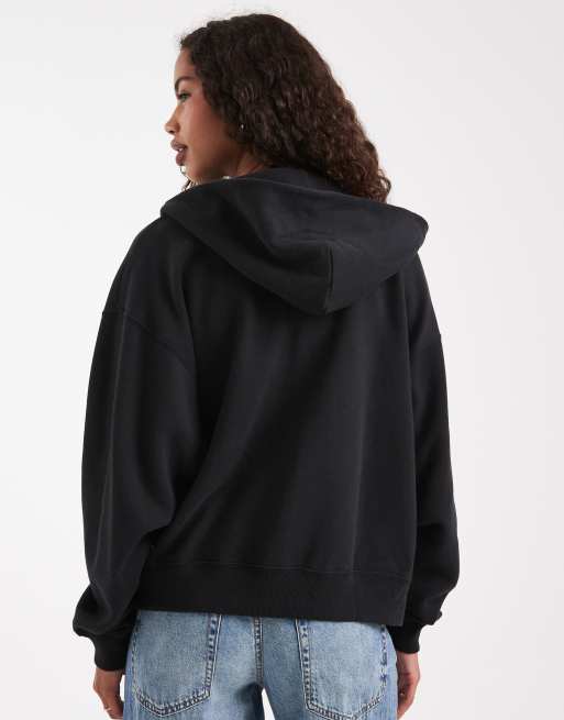 Hollister zip-through hoodie in black , 4 of 4