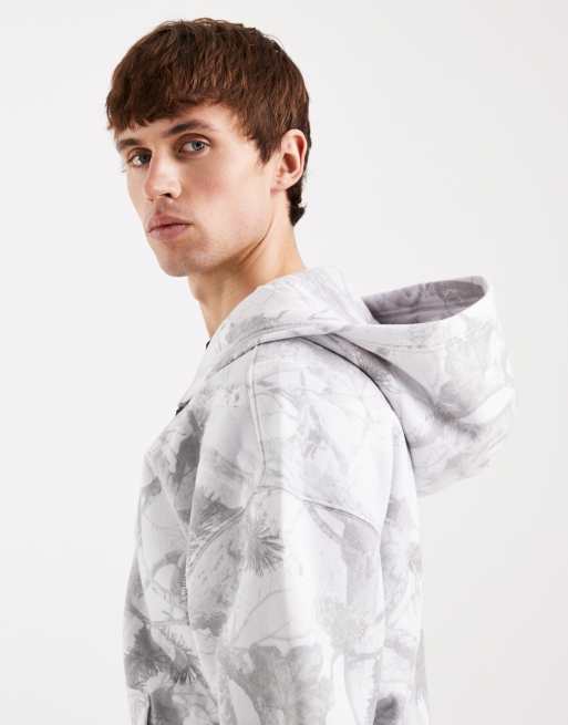 Hollister zip through hoodie in grey camo, 4 of 5