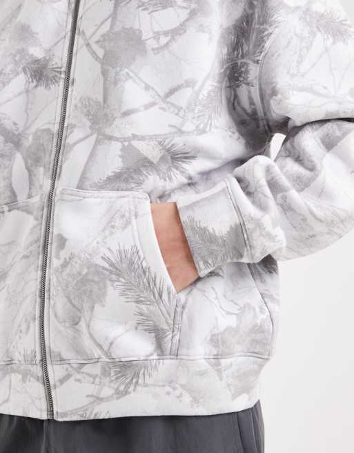 Hollister zip through hoodie in grey camo, 5 of 5