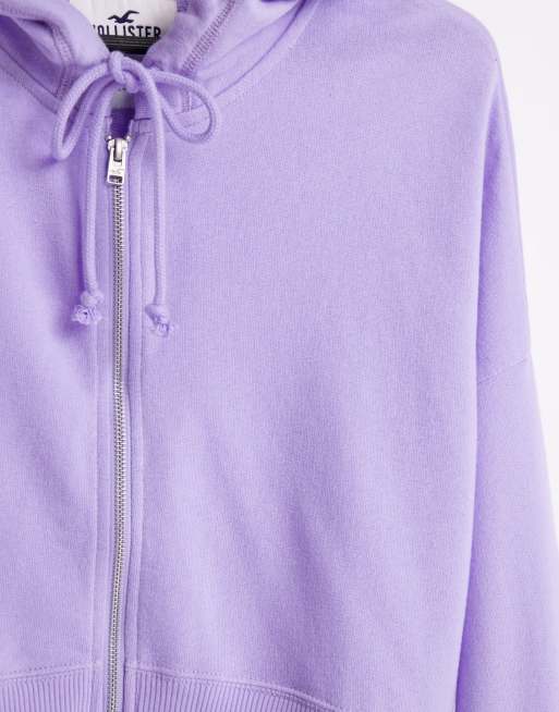 Lilac zip up hoodie clearance