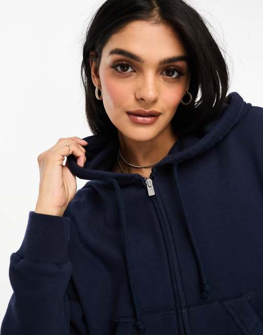 Navy blue hollister zip up hoodie online