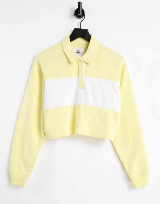 Hollister – Żółta koszulka polo w paski