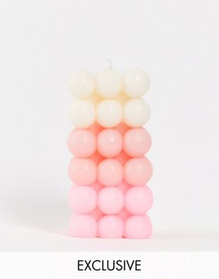 HOLM Exclusive Pink Ombre Bubble Tower Candle