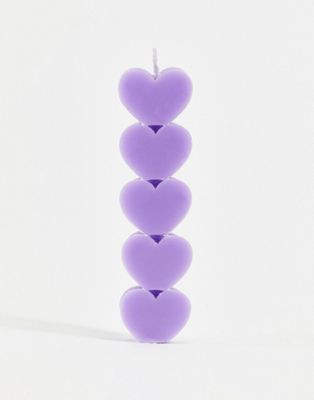 HOLM Lilac Love Heart Candle