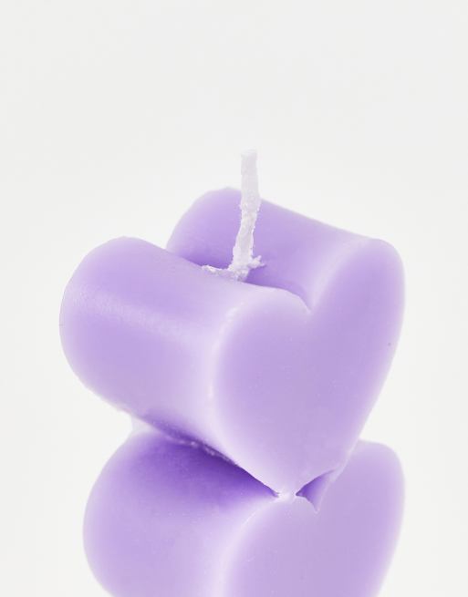 HOLM Lilac Love Heart Candle, 2 of 4