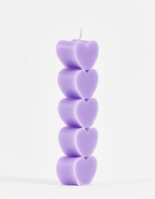 HOLM Lilac Love Heart Candle, 3 of 4