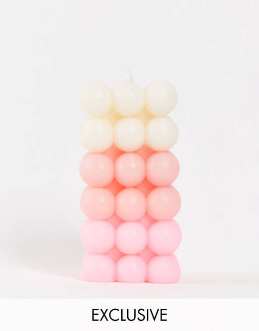HOLM - Lyserødt ombre stearinlys i bobleformet tårndesign - Kun hos ASOS