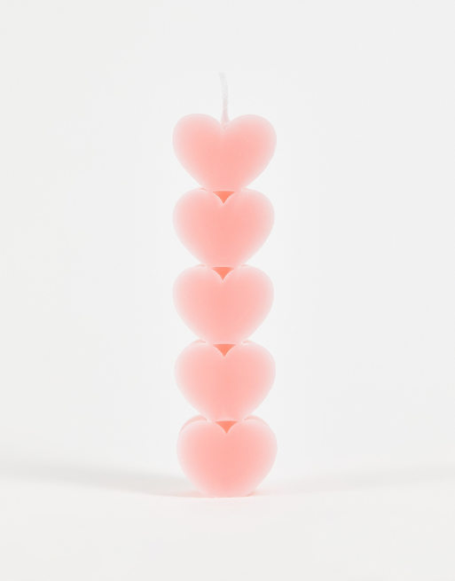 HOLM Pink Love Heart Candle