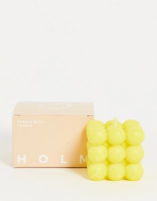 HOLM Yellow 'Bubble Butt' Candle - ASOS Price Checker
