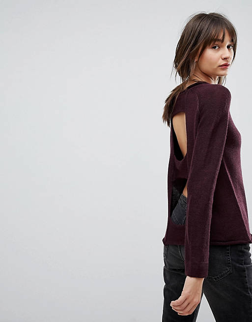 H.One – Pullover mit Rückenausschnitt aus Wollmischung