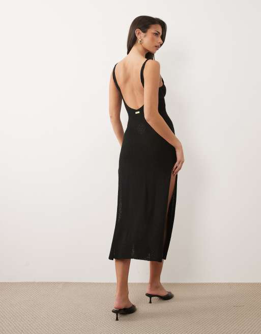 Honest the Label Buana knitted maxi dress in black, 3 of 5