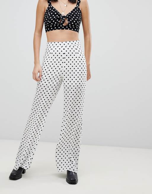 Honey Punch - Pantalon large d'ensemble taille haute à pois, 4 de 4